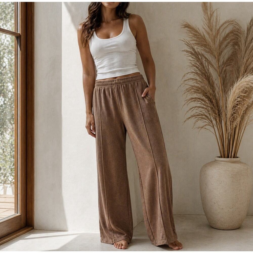 NWT Cotton On Body Sz L Sweat to Swim Wide Leg Elas Waist Recycled Plastic Pant
